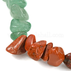 Natural Red Jasper & Green Aventurine & Glass Chips Beaded Stretch Bracelet&nbsp;BJEW-JB09499