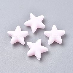 スター型マスク用紐留めアジャスターPVCプラスチックコードロック  アンチスリップコードバックル  ロープアジャスター  ラベンダーブラッシュ  10.5x10.5x4mm  穴：2.5x4mm&nbsp;KY-D013-01H