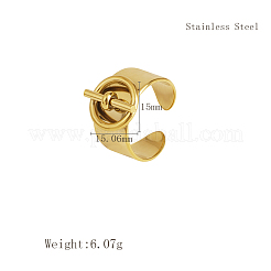 304 Stainless Steel Adjustable Open Cuff Rings for Women&nbsp;OO8919-1
