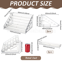 6-Tier Acrylic Badge Display Risers Stands&nbsp;ODIS-WH0334-001D