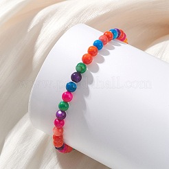 Dyed Natural Freshwater Shell Beaded Strertch Bracelets for Women&nbsp;BJEW-JB13687
