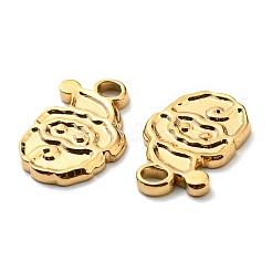 イオンプレーティング（IP）304ステンレスペンダント  クリスマステーマ  サンタクロースチャーム  ゴールドカラー  15x11x1.5mm  穴：1.8x2.3mm&nbsp;STAS-Q248-02G