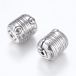 CCBプラスチックビーズ  コラム  アンティークシルバー  17x20mm  穴：2.5mm&nbsp;LS-CCB-K003-42AS