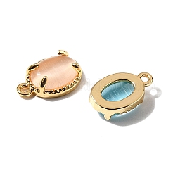 Oval Brass Charms&nbsp;KK-D024-01G