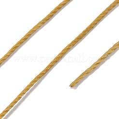 ラウンドワックスポリエステル糸ストリング  マイクロマクラメコード  ツイストコード  革縫い用  ゴールデンロッド  0.8mm  約54.68ヤード（50m）/ロール&nbsp;X-YC-D004-02E-009