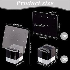 アクリルイヤリングディスプレイスタンドキューブ  長方形  4.1x8x10.2cm&nbsp;EDIS-WH0032-16B