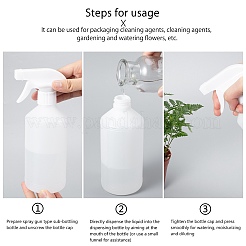500ml ホワイト プラスチック製 トリガー スプレー ボトル 調節可能なノズル付き 空ミスト スプレー ボトル 植物 花 ホーム ガーデン  ホワイト  20.5x9x7cm  容量：500ミリリットル&nbsp;AJEW-BC0005-72