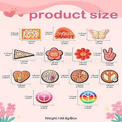 26個 13スタイル 平和をテーマにしたPVCプラスチックビーズ  ミックスカラー  混合図形  20~31x19.5~32x7~10mm  穴：2~3mm  2個/スタイル&nbsp;PVC-CJ0001-02