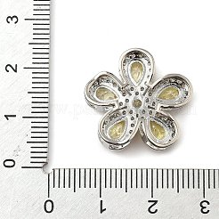 Brass Pave Cubic Zirconia 5-Petal Flower Multi-Strand Links&nbsp;KK-I276-30P-01