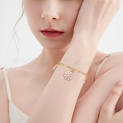 15Pcs 3 Colors 304 Stainless Steel Paperclip Chain Bracelets&nbsp;BJEW-BBC0001-20
