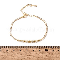 Brass Pave Clear Cubic Zirconia Tennis Bracelet Making&nbsp;KK-B189-05G