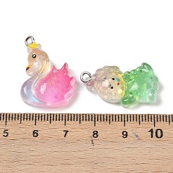 Animal Transparent Resin Pendants&nbsp;RESI-B035-03