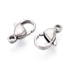 304ステンレススチール製ロブスタークロウ留め金  ステンレス鋼色  11.8~12.1x7x3.5mm  穴：1.6mm&nbsp;STAS-T065-12mm-34P