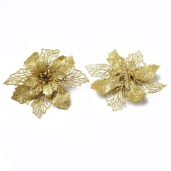 プラスチックグリッター造花  クリスマスツリーの装飾用  ゴールド  160~165x160~165x40mm&nbsp;HJEW-R124-03