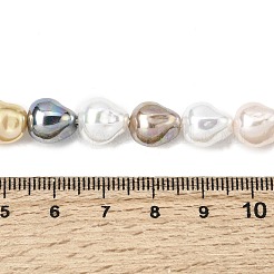 電気メッキガラスシェルパールビーズ連売り  不規則な涙  ミックスカラー  10~11x9~11mm  穴：1~1.2mm  約38個/連  15.75''（40センチメートル）&nbsp;BSHE-B009-D02-01