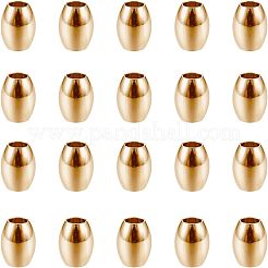 304ステンレススチールビーズ  バレル  ゴールドカラー  5x4mm  穴：2mm  50個/箱&nbsp;STAS-UN0005-06G