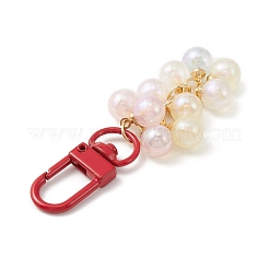 Plating Acrylic Beaded Pendant Keychains&nbsp;HJEW-JM01068