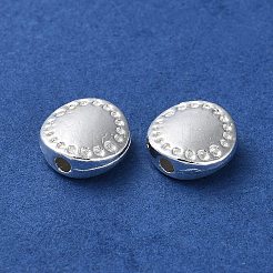 合金ビーズ  長持ちメッキ  フラットラウンド  銀  7.5x7.8x3mm  穴：1.4mm&nbsp;PALLOY-F309-13S