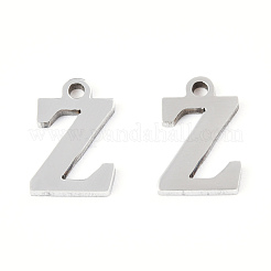 ステンレススチールチャーム201個  アルファベット  文字.z  8.5x6x1mm  穴：1mm&nbsp;STAS-N091-176Z-P