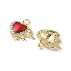 Brass Micro Pave Cubic Zirconia Pendants with Enamel&nbsp;KK-Q039-01G