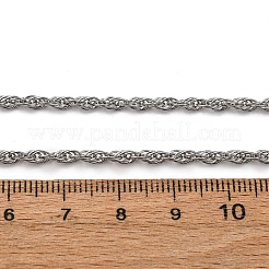 2.5MM 304 Stainless Steel Rope Chain Necklaces&nbsp;NJEW-T016-26P