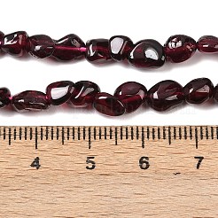 天然石ガーネットビーズ連売り  ナゲット  タンブルストーン  4~10x5~8x4~7.5mm  穴：0.8mm  約55~58個/連  16.14''（41センチメートル）&nbsp;G-A284-A03-01
