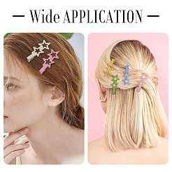 鉄製ワニ口ヘアクリップ20個  スター  ミックスカラー  56x24x12mm&nbsp;PHAR-TADJ0001-07