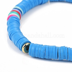 Handmade Polymer Clay Heishi Beads Stretch Bracelets&nbsp;BJEW-JB05304