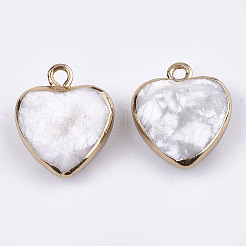 Electroplate Natural Howlite Pendants&nbsp;G-T112-03J