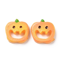 ハロウィーン不透明樹脂カボション  カボチャ  ゴールド  18x18x5.5mm&nbsp;RESI-G038-01B