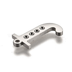 Tarnish Resistant 304 Stainless Steel Letter Pendant Rhinestone Settings&nbsp;STAS-Y006-61P-J