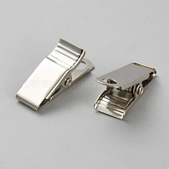 アイアンクリップ  スプリングクリップ  バッジクリップホルダー  プラチナ  32x13x15mm  穴：5mm&nbsp;FIND-WH0148-274