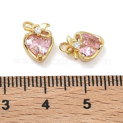 Brass Micro Pave Cubic Zirconia Pendants&nbsp;KK-A291-10G