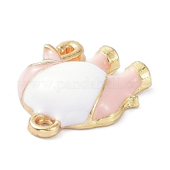 象合金エナメルペンダント  ライトゴールド  ピンク  17x14.5x5mm  穴：1.6mm&nbsp;LS-ENAM-B045-01LG-01