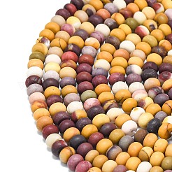 天然石モッカイトビーズ連売り  艶消し  ロンデル  6x4mm  穴：1mm  約93~96個/連  14.57''~14.76''（37~37.5センチメートル）&nbsp;G-P575-A11-6x4mm