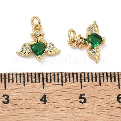 Brass Micro Pave Cubic Zirconia Pendants&nbsp;KK-A291-02G