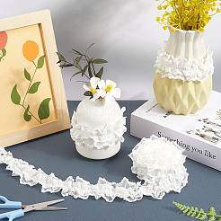 Cotton Pleated Elastic Lace Ribbon&nbsp;OCOR-WH20006-30A