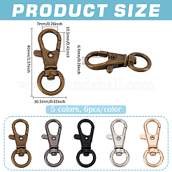 30Pcs 5 Colors Alloy Swivel Clasps&nbsp;FIND-PH0028-29