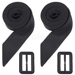 2Pcs Tie a Knot Polyester Waist Belt with Plastic Buckle&nbsp;AJEW-GF0014-53B
