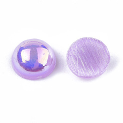 ABSプラスチックパール調カボション  ABカラーメッキ  半円  紫色のメディア  6x3mm  5000個/袋&nbsp;OACR-S025-6mm-09