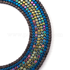 4 Strands 4 Colors PVD Vacuum Plating Electroplate Non-magnetic Synthetic Hematite Bead Strands&nbsp;G-FW0001-16