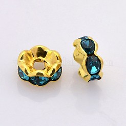 Brass Rhinestone Spacer Beads&nbsp;RB-A014-L8mm-06G