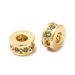 Rack Plating Brass Cubic Zirconia Beads&nbsp;KK-K349-09G