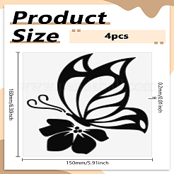 4 Sheets Butterfly PET Waterproof Car Stickers&nbsp;DIY-LP0006-05A
