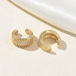 C字型真鍮マイクロパヴェクリアキュービックジルコニアカフイヤリング  18KGP本金メッキ  14.5x13.5x6.5mm&nbsp;EJEW-L316-01G-07