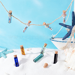 10Pcs 10 Colors Tube Glass Cork Bottles Ornament&nbsp;AJEW-DR0001-02