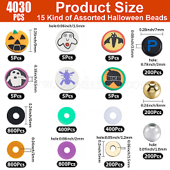 ハロウィンテーマのDIY手作りポリマークレイ＆CCBプラスチックスペーサー＆ABSプラスチック＆アクリルビーズファインディングキット  ミックスカラー  5~9x1~6mm  穴：1.2~2mm&nbsp;DIY-PA0001-08