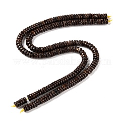 ココナッツビーズ連売り  フラットラウンド/ディスク  ヒシビーズ  ココナッツブラウン  8x3mm  穴：1.5mm  約110~111個/連  13.27''（33.7~33.8センチメートル）&nbsp;COCB-D003-02B