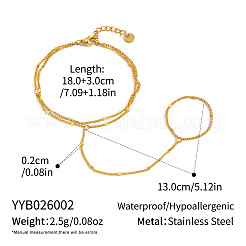 304 Stainless Steel Twisted Chain 2-Strand Hand Chain Ring Bracelets for Women&nbsp;MQ9629
