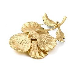 合金ブローチ  カメリアエナメルピン  花  ゴールドカラー  きいろ  96.5x62.5mm&nbsp;JEWB-I034-28G-01